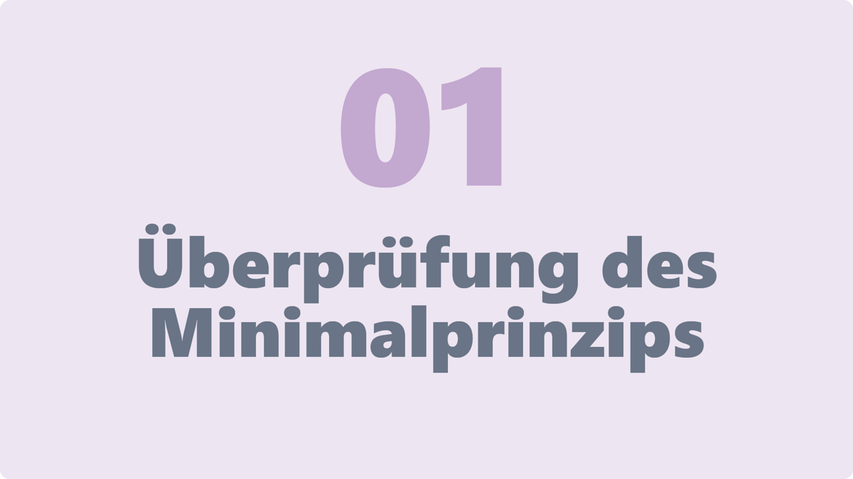 Überprüfung des Minimalprinzips